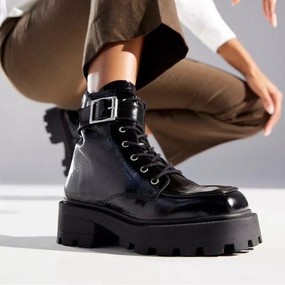 Cooperative Chunky Patent Leather Boots - Picture 2 of 8